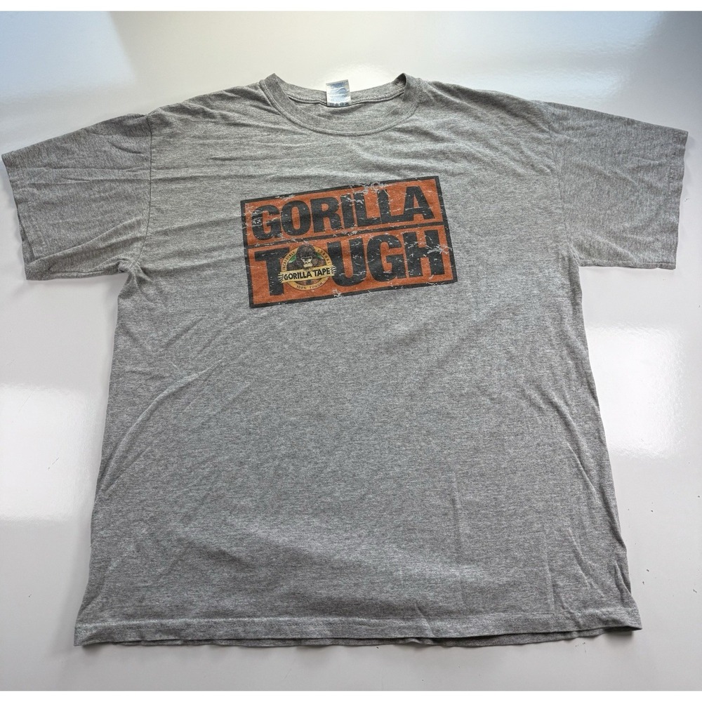 Gorilla Tough Tape gray t-shirt Large vintage workwear M&O Knits graphic Tee